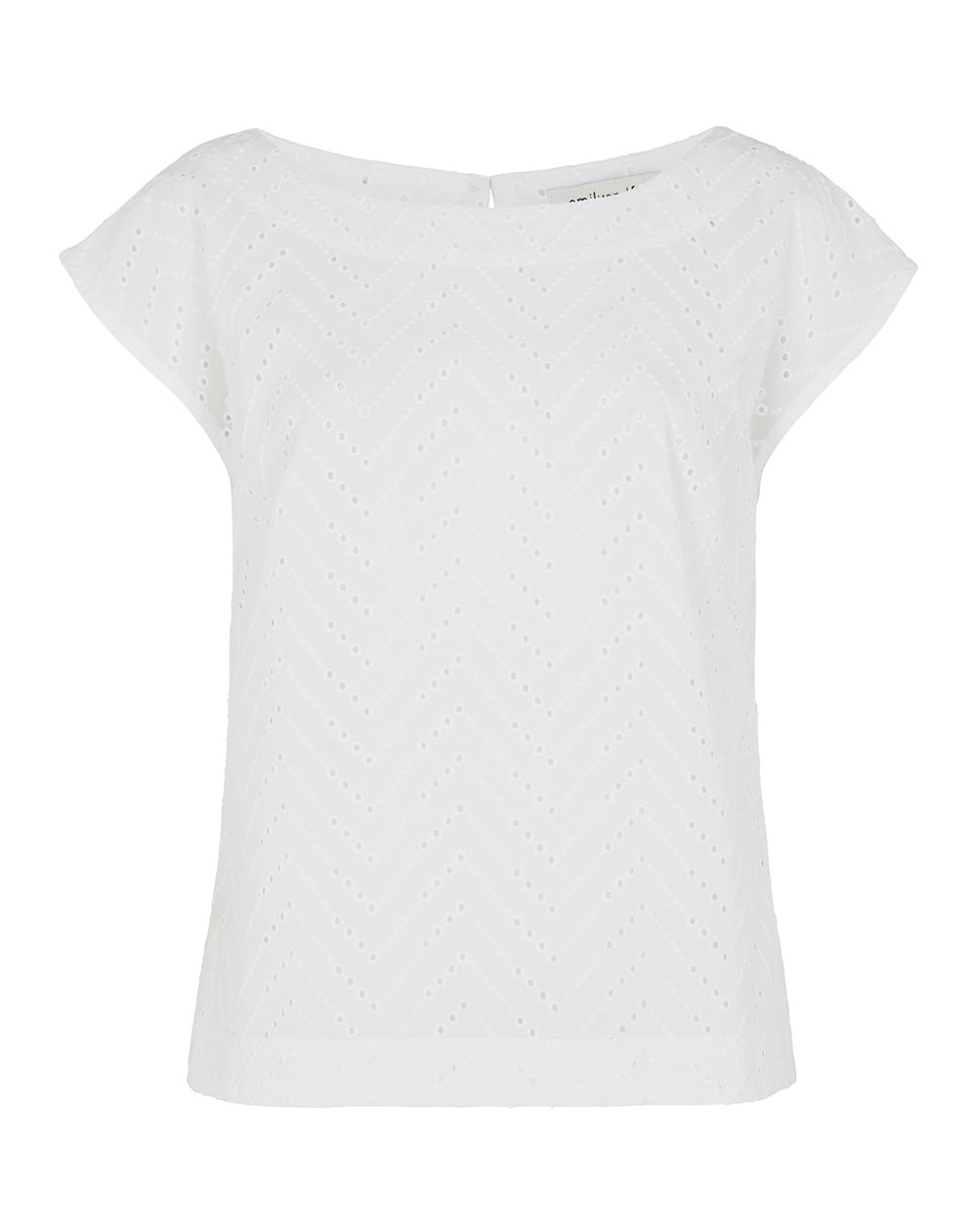 Emily and Fin - Edna Top - Chevron Broderie White