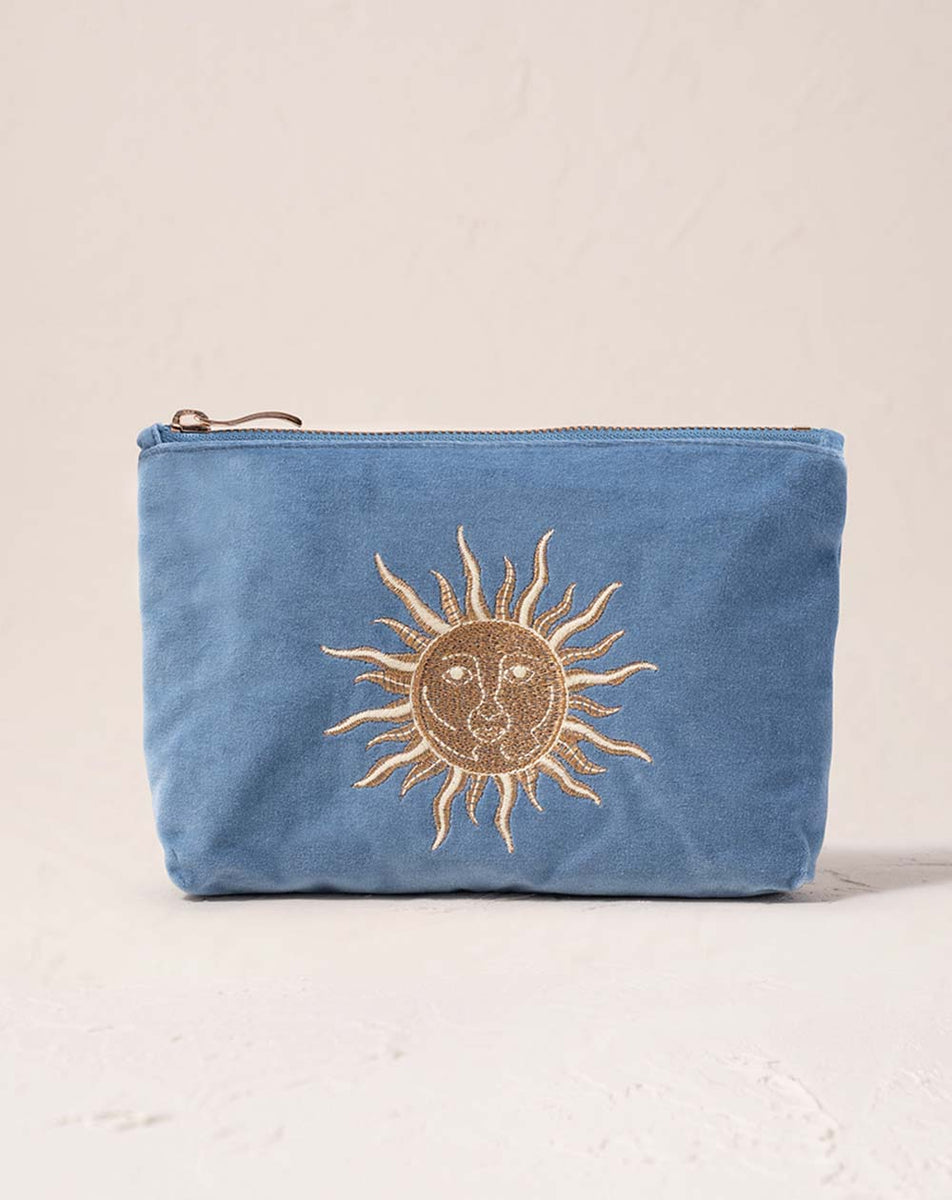 Elizabeth Scarlett - Mini Pouch - Sun Goddess (Dusky Blue Velvet
