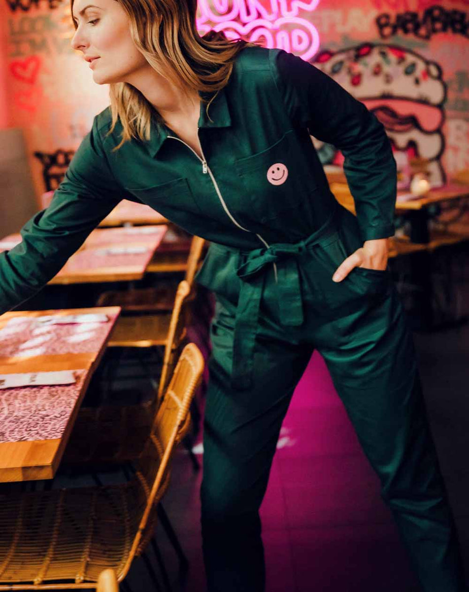 Sugarhill Anwen Boilersuit in Green, Happy Face – Lilac Rose