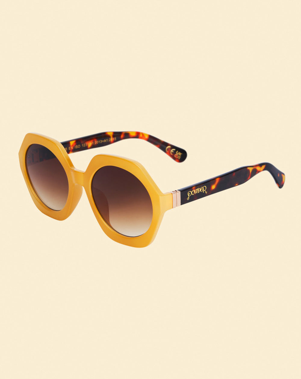 Powder GEO1 - Luxe Georgie Sunglasses in Custard/Tortoiseshell