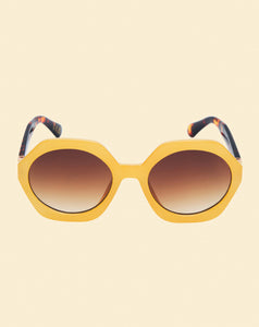 Powder GEO1 - Luxe Georgie Sunglasses in Custard/Tortoiseshell