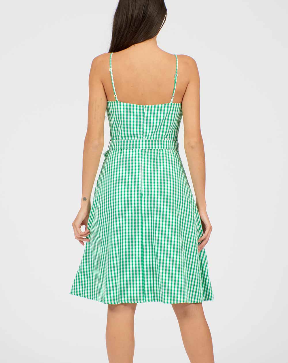 Pretty Vacant Tilly Dress in Green Gingham Print