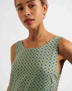 Louche - Orinda Midi Sleeveless Dress – Tangiers Print Blue/Green