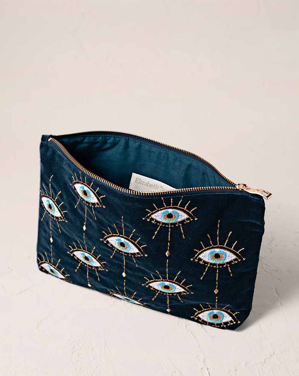 Elizabeth Scarlett - Everyday Pouch - Mystical Eye (Ink Blue Velvet)