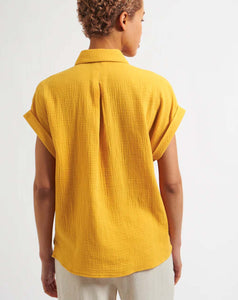 Louche - Abinaya Short Sleeve Shirt – Double Gauze Mustard