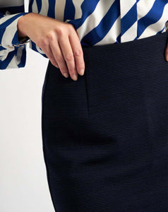 Louche - Aubin Mini Skirt - Navy Rib