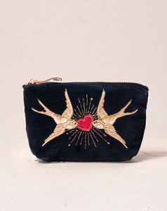 Elizabeth Scarlett - Coin Purse - Beating Heart (Charcoal Velvet)