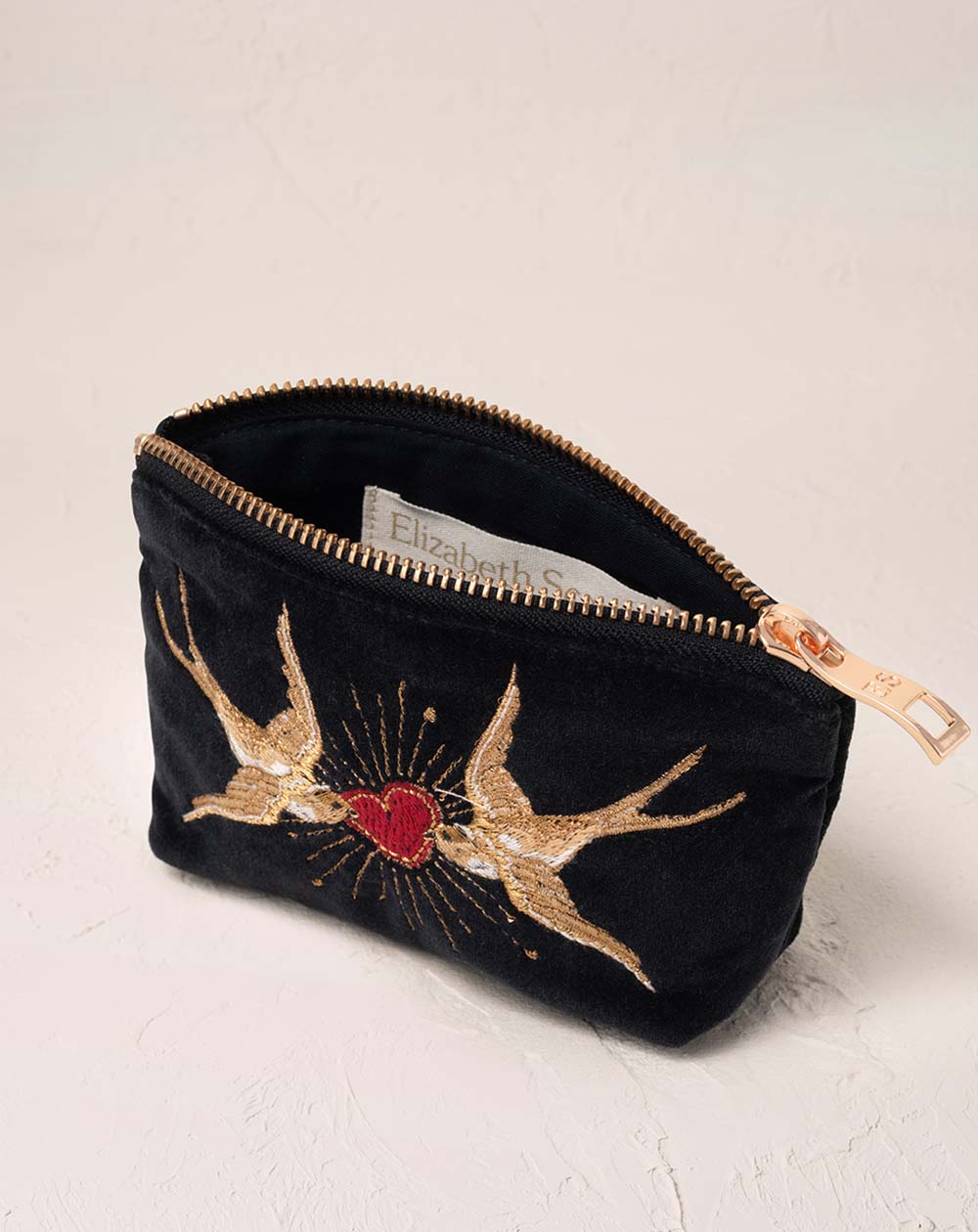 Elizabeth Scarlett - Coin Purse - Beating Heart (Charcoal Velvet)