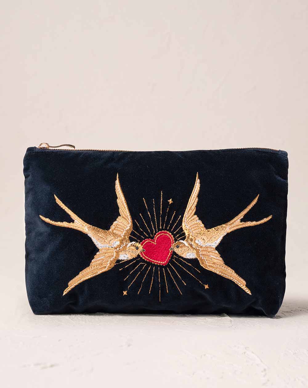 Elizabeth Scarlett - Everyday Pouch - Beating Heart (Charcoal Velvet)