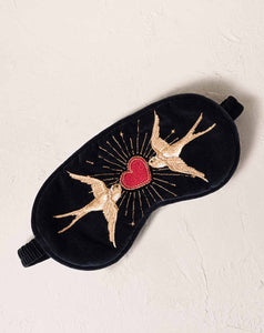 Elizabeth Scarlett - Eye Mask - Beating Heart (Charcoal Velvet)