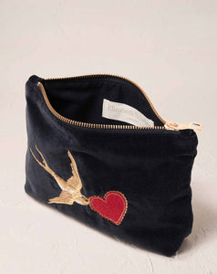 Elizabeth Scarlett - Mini Pouch - Beating Heart (Charcoal Velvet)