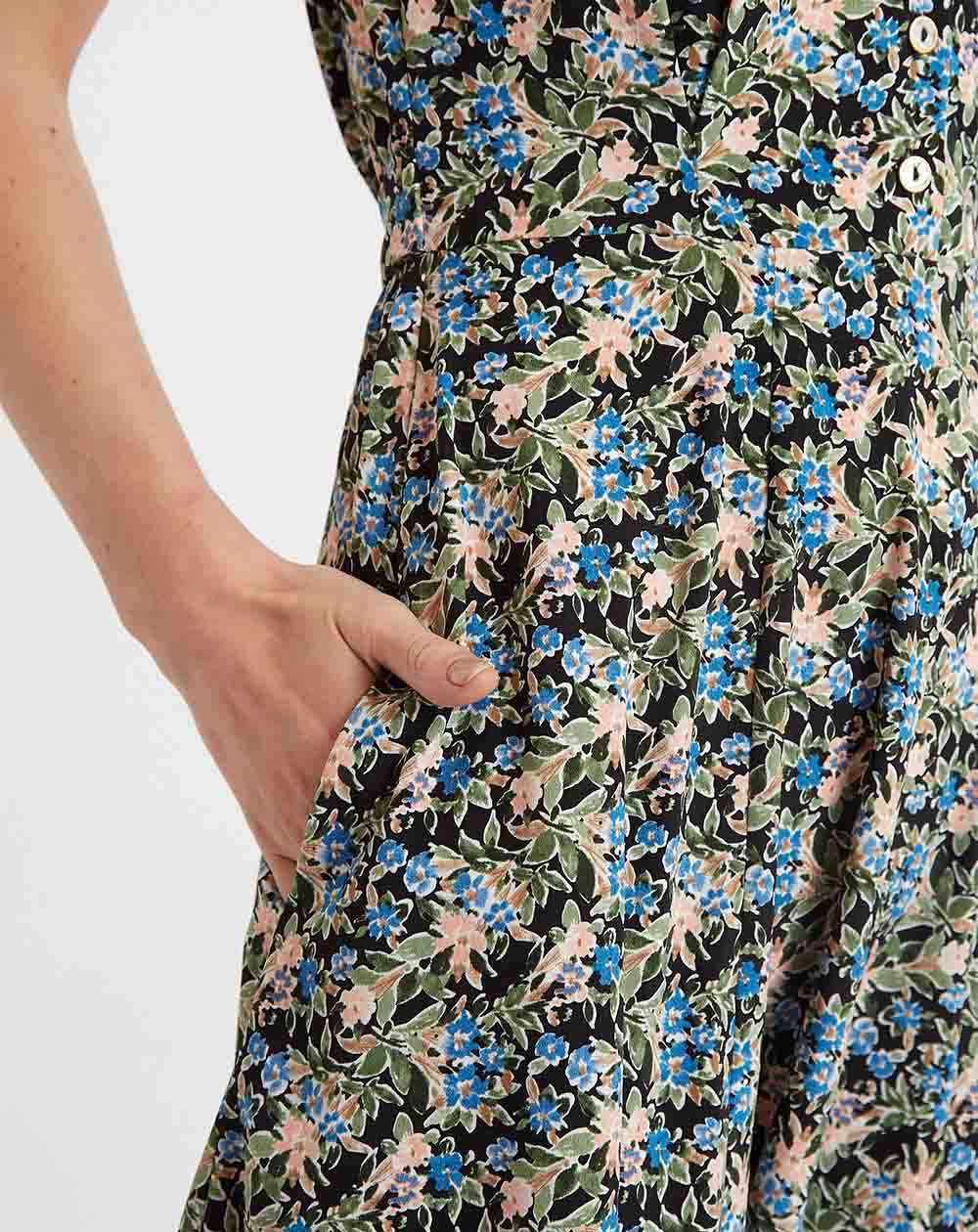 Louche - Cathleen Midi Dress - Watercolour Floral Print