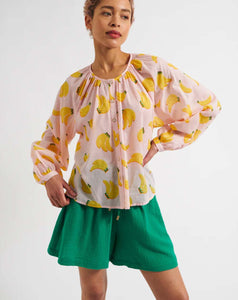 Louche - Dita Blouse – Banana Split Print White/Yellow