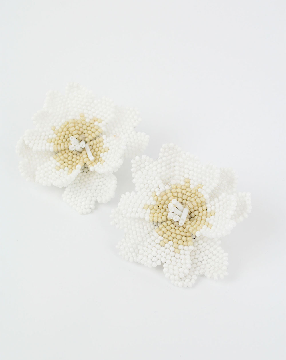 My Doris - White Hibiscus Flower Earrings