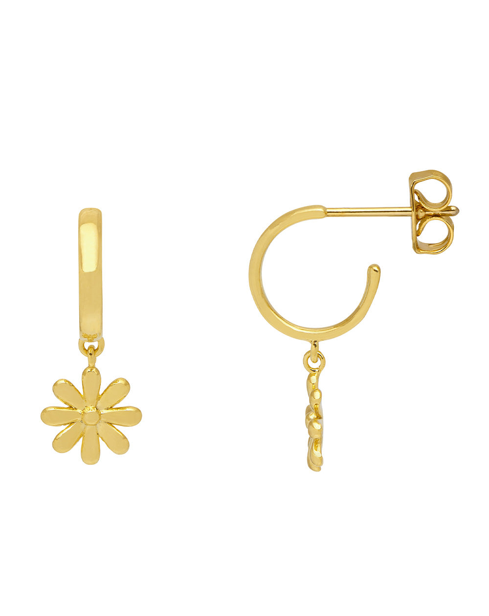 Estella Bartlett - Doodle Flower Drop Gold Earrings
