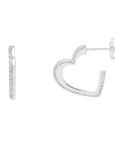 Estella Bartlett - CZ Open Heart Hoop Silver Earrings