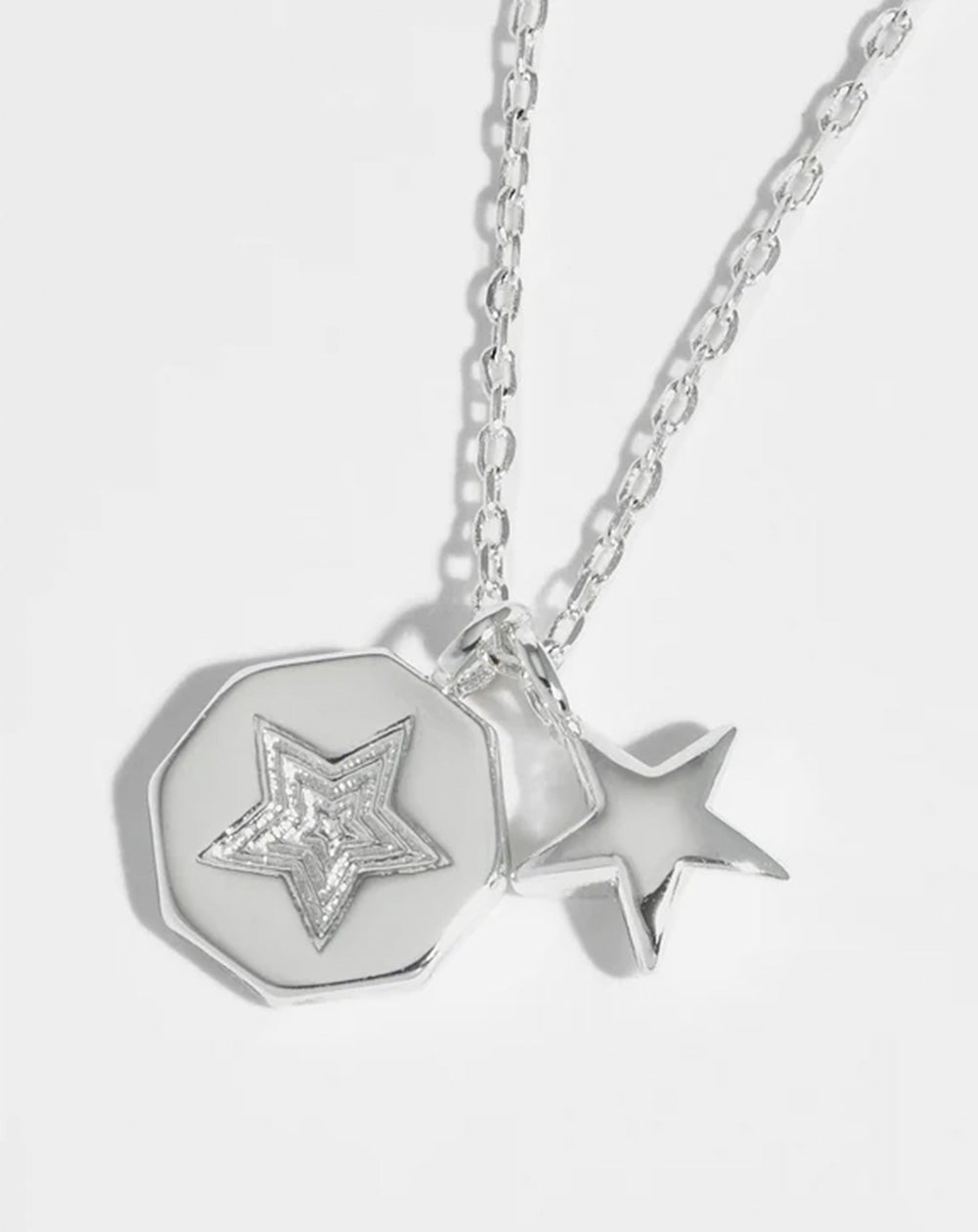 Estella Bartlett - Star Concave Charm Necklace - Silver Plated