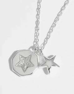 Estella Bartlett - Star Concave Charm Necklace - Silver Plated