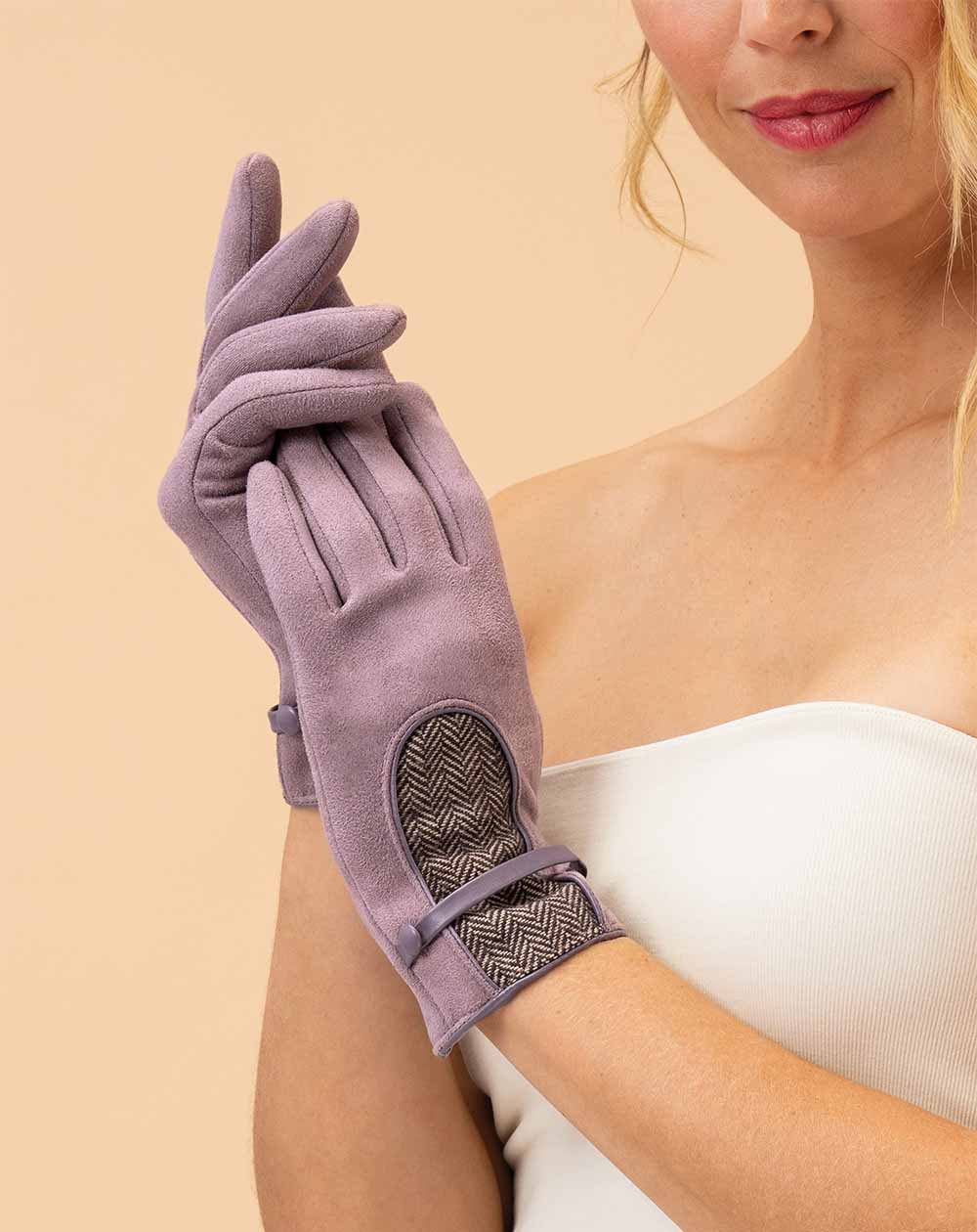 Powder - Genevieve Faux Suede Gloves - Lavender