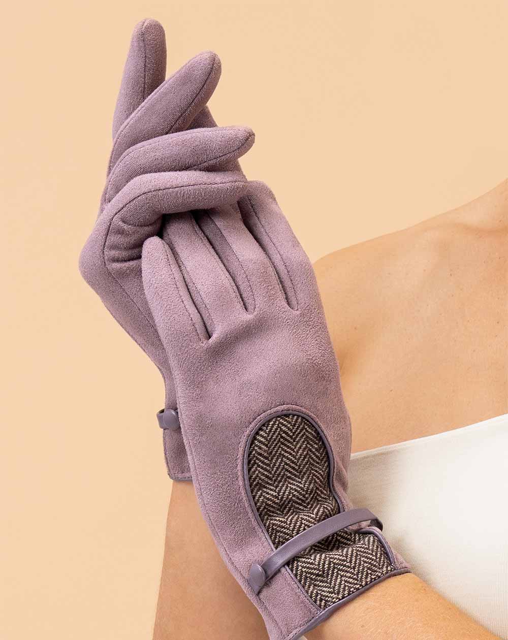 Powder - Genevieve Faux Suede Gloves - Lavender