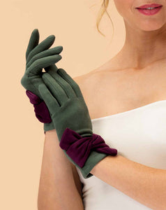 Powder - Henrietta Faux Suede Gloves - Fern/Damson