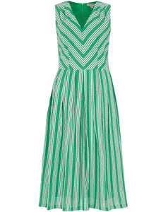 Emily and Fin - Josie Midi Dress - Beachcomber Stripe Green