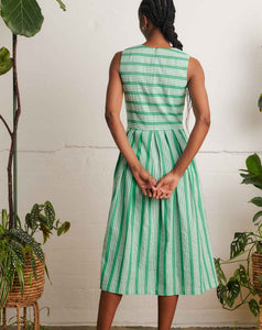 Emily and Fin - Josie Midi Dress - Beachcomber Stripe Green