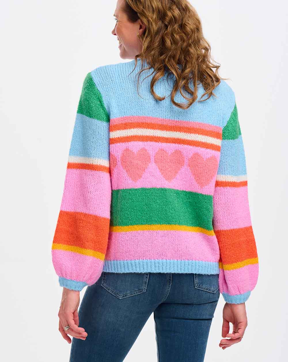 Sugarhill - Essie Jumper - Multi, love heart stripes