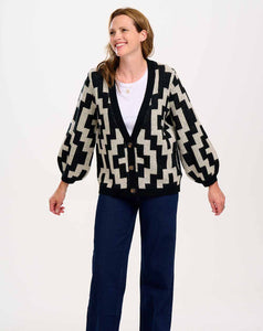 Sugarhill - Morganna Cardigan - Monochrome, Folk Diamond