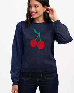 Sugarhill - Tiff Jumper - Navy, Cherry Good