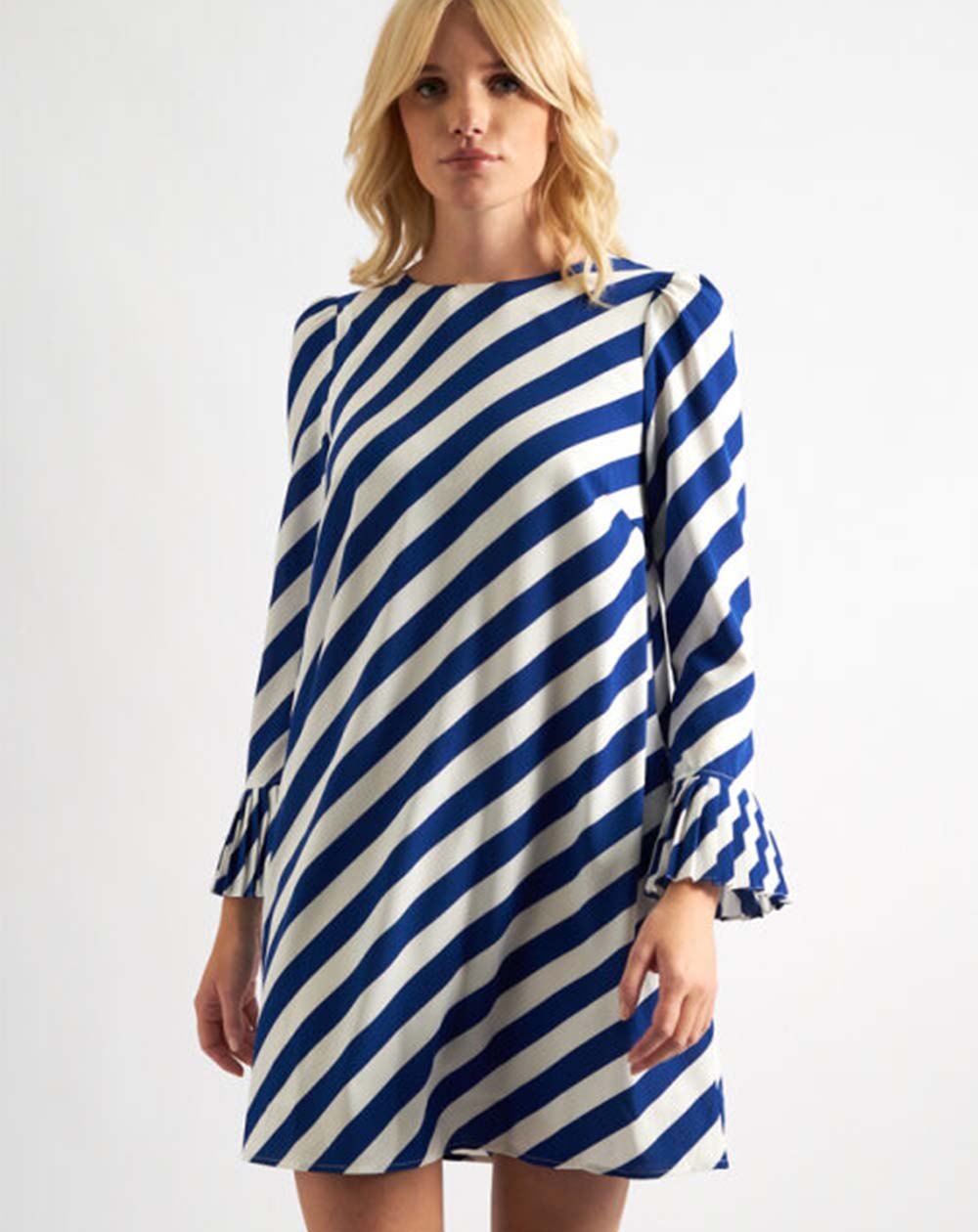 dress with diagonal lines Women's Alin A-line Diagonal Neck Polyester Midi Dress S/M/L/Customize White MEAN BLVD White / S