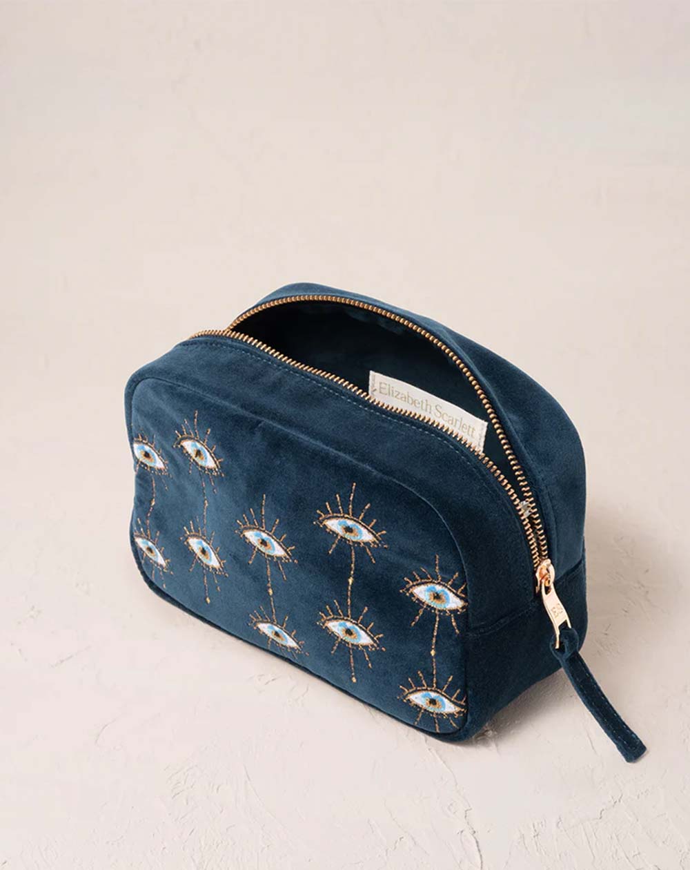 Elizabeth Scarlett - Cosmetics Bag - Mystical Eye (Ink Blue Velvet)