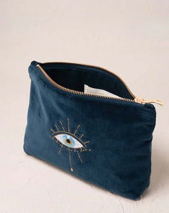 Elizabeth Scarlett - Mini Pouch - Mystical Eye (Ink Blue Velvet)