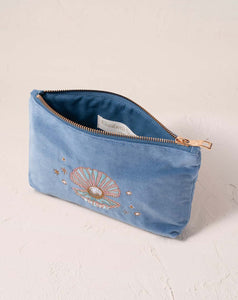 Elizabeth Scarlett - Mini Pouch - Pearl Shell (Dusky Blue Velvet)