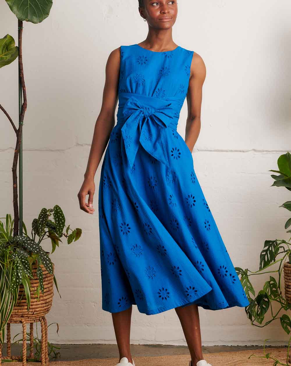 Emily and Fin - Roberta Dress - Floral Broderie Brilliant Blue