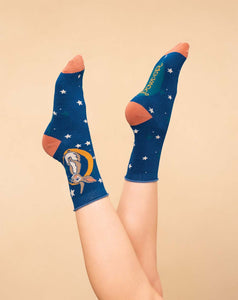 Powder - Bedtime Bunny Ladies Ankle Socks - Navy