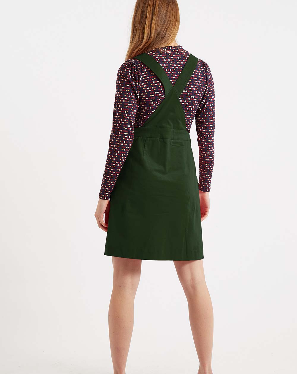 Louche - Sofya Mini Dress - Forest Green Babycord