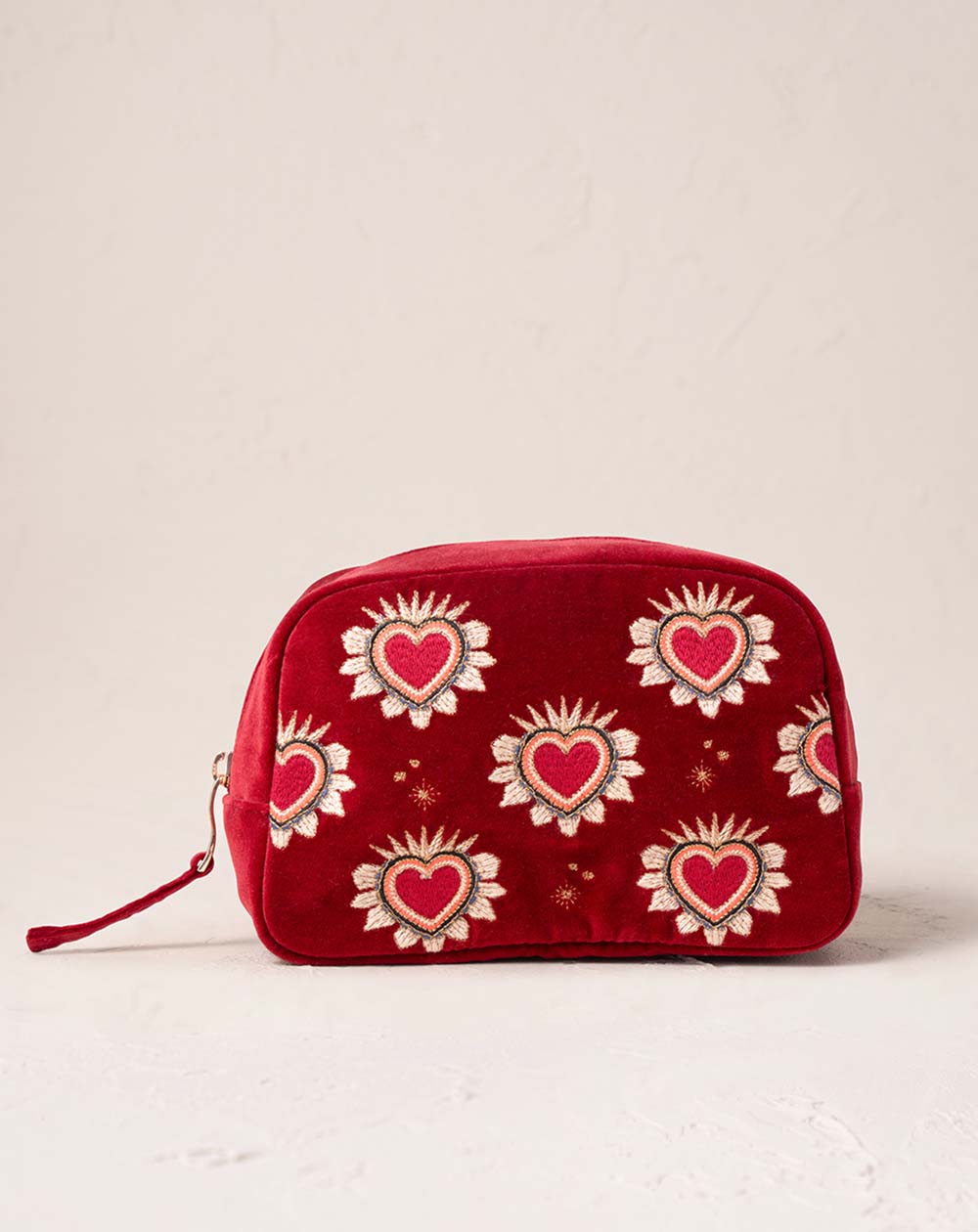 Elizabeth Scarlett - Cosmetics Bag - Sacred Hearts (Red Velvet)