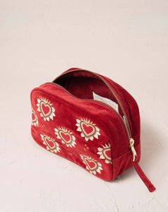 Elizabeth Scarlett - Cosmetics Bag - Sacred Hearts (Red Velvet)