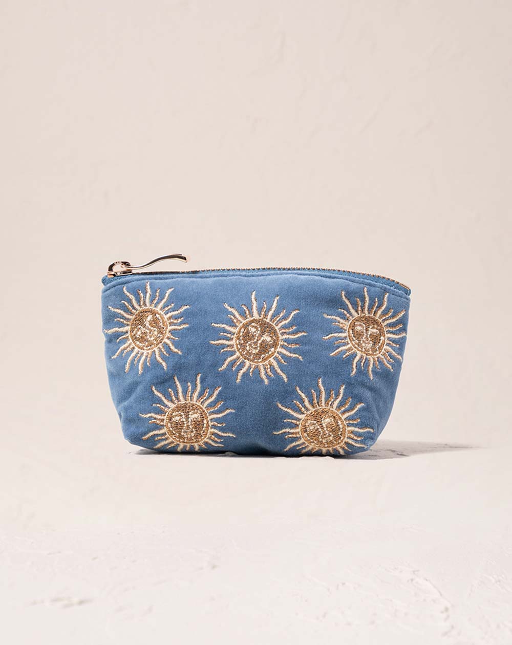 Elizabeth Scarlett - Coin Purse - Sun Goddess (Dusky Blue Velvet)