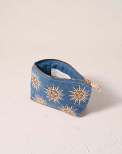 Elizabeth Scarlett - Coin Purse - Sun Goddess (Dusky Blue Velvet)