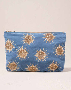 Elizabeth Scarlett - Everyday Pouch - Sun Goddess (Dusky Blue Velvet)