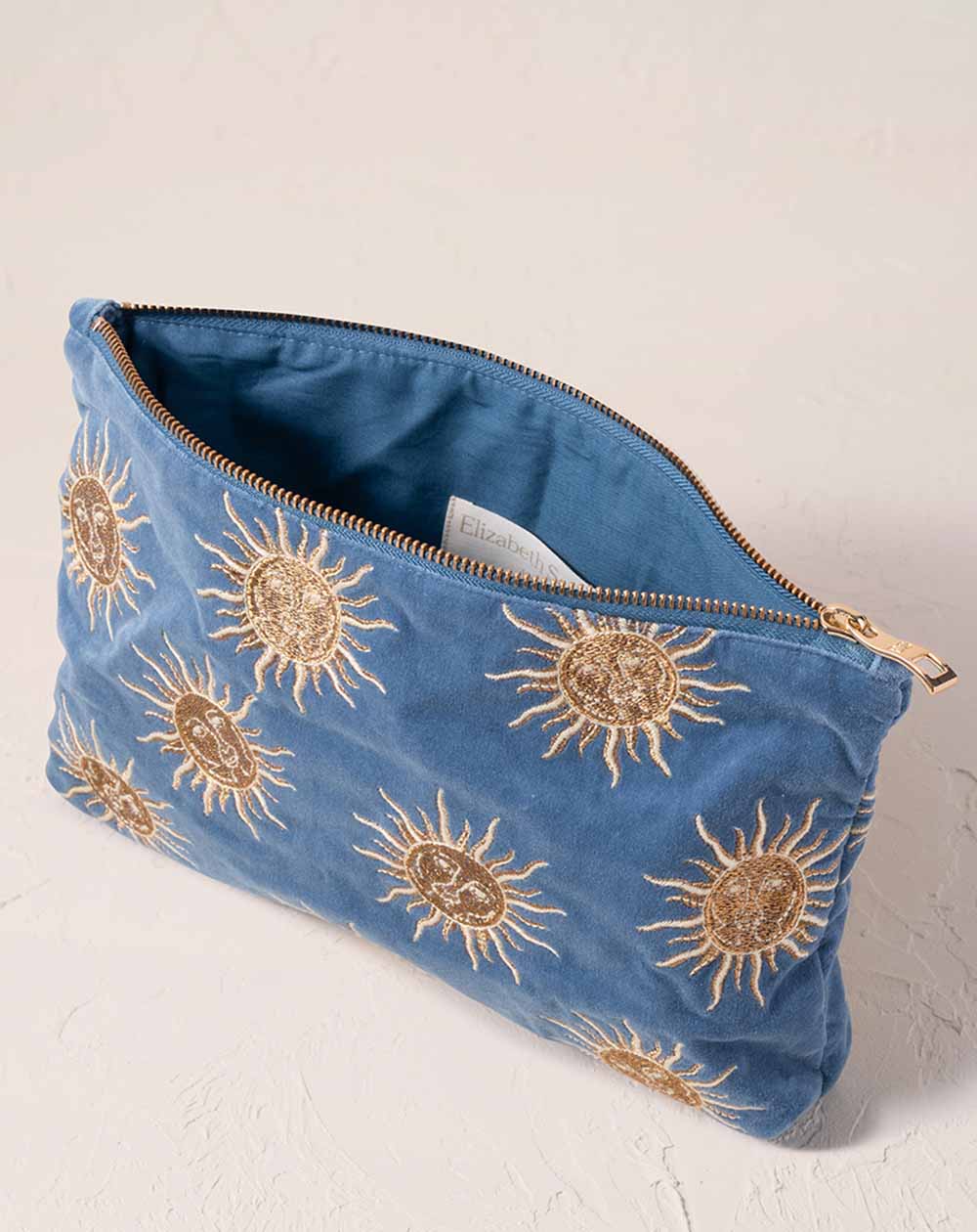 Elizabeth Scarlett - Everyday Pouch - Sun Goddess (Dusky Blue Velvet)