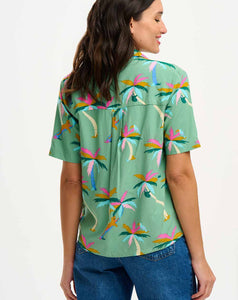 Sugarhill - Santana Shirt - Green, Rainbow Palms