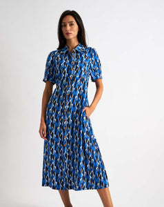 Louche - Wanda Shirt Dress - Mid Century Retro Print