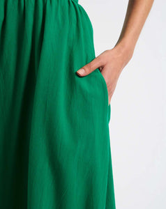 Louche - Zoeline Midi Skirt – Green Recycled Cotton