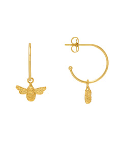 Estella Bartlett - Bee Drop Hoop Gold Earrings