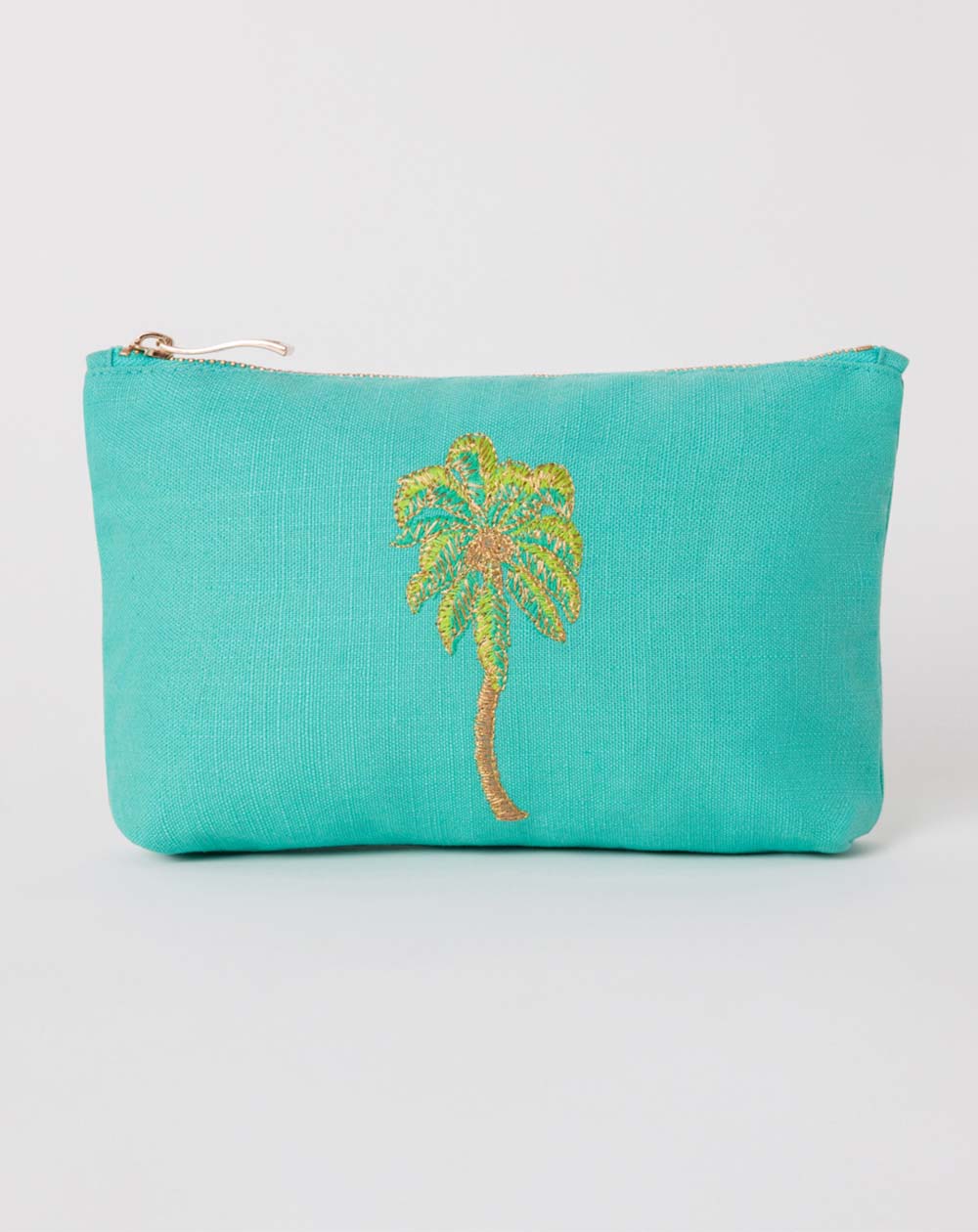 Elizabeth Scarlett - Mini Pouch - Summer Palm (Turquoise Cotton)