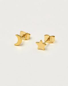 Estella Bartlett - Star and Moon Stud Earings in Gold