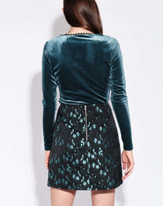 Louche - Ming Shanghai Brocade Mini Skirt - Teal
